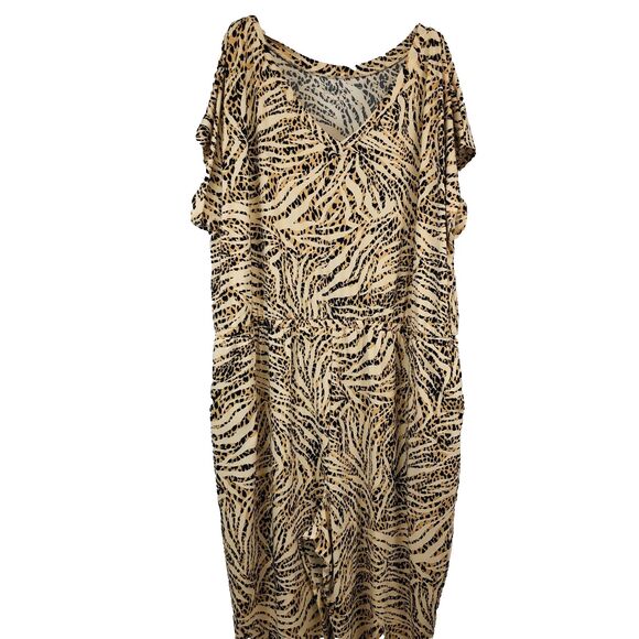 Comfort Code By Cuddle Duds Plus 3X Jumpsuit Romper With Pockets Animal Print - Picture 3 of 13